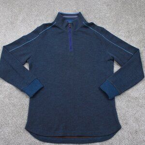 Robert Graham Sweatshirt Mens Small Blue 1/4 Zip Cotton L/S Pullover Classic Fit